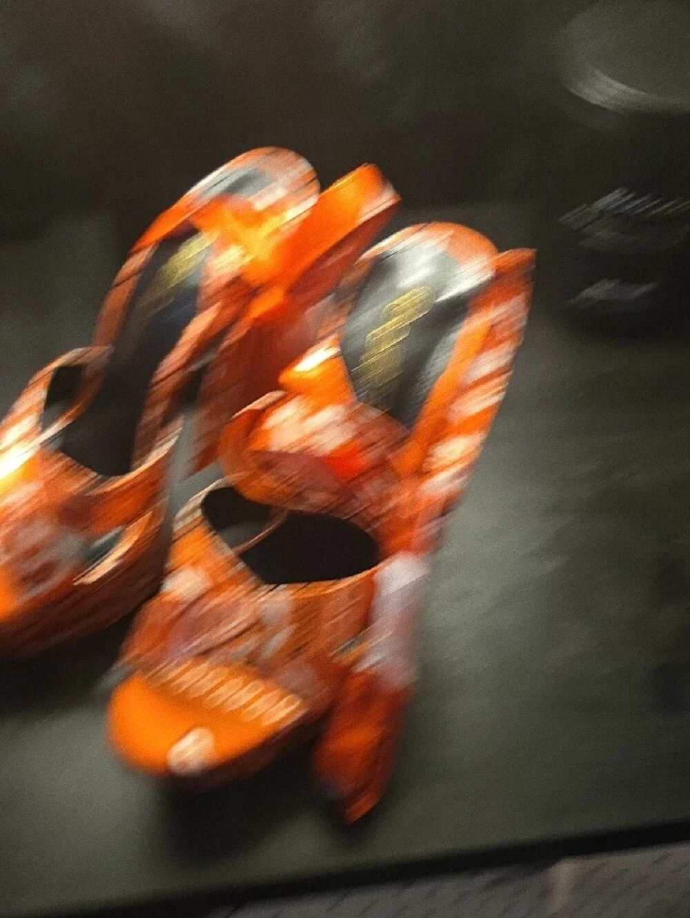Mata Shoes Orange Paisley Platform Sandals